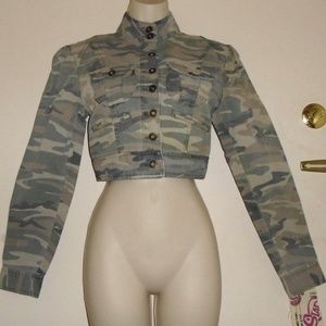 Camouflage Cropped Fun Top Jacket